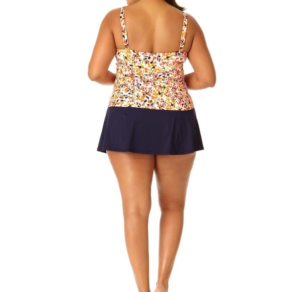 NWT Anne Cole Women's Twist Front Underwire Tankini Top 20W-24W $100 LLL265 - Picture 3 of 6